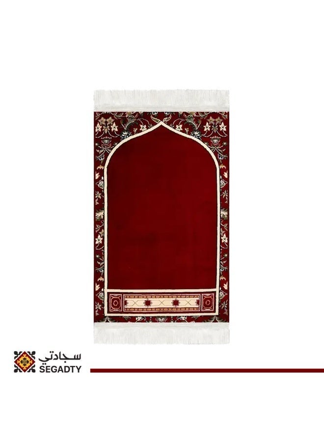 سجادتي سجادة صلاة محراب حمراء سميكة 8 مم مع جلال صلاة فاخر مريحة وعالية الجودة - Image 3